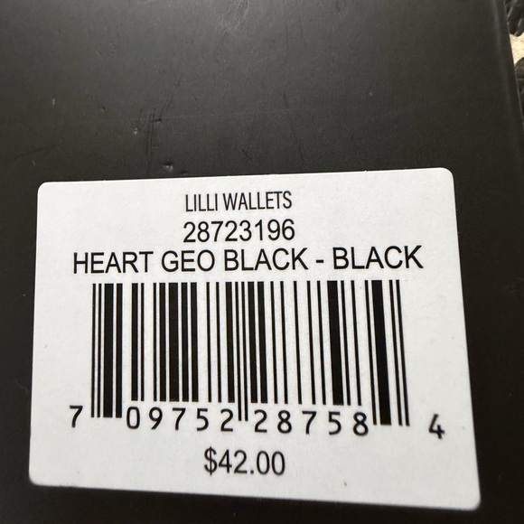 NANETTE LEPORE Fiona Logo Heart Geo Baguette Black Bag w/ Card Wallet Set - Picture 15 of 15